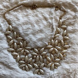 White Flower Jewel Necklace